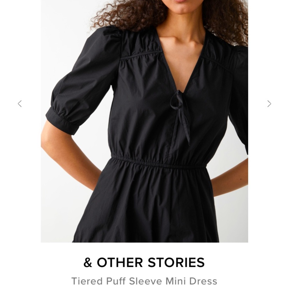 & Other Stories Tiered Puff Sleeve Mini Dress